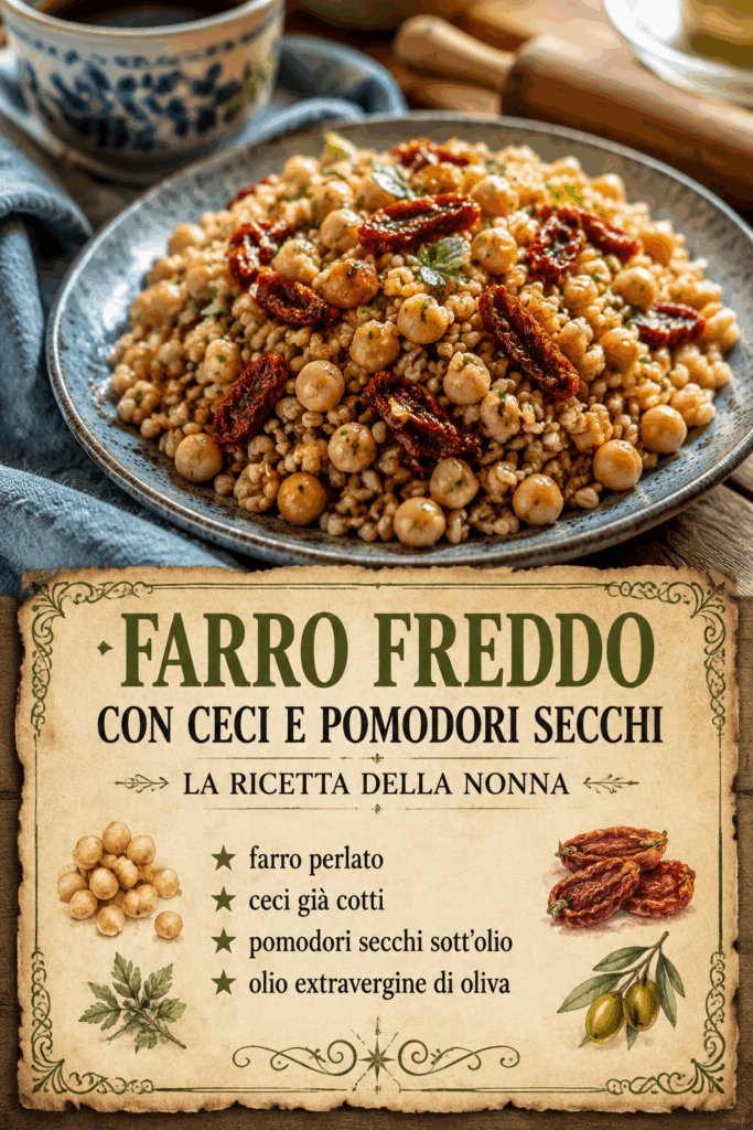 Farro Freddo con Ceci e Pomodori Secchi