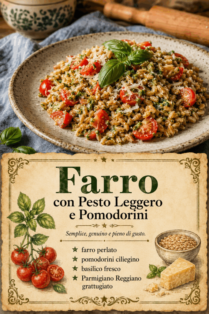 Farro con Pesto Leggero e Pomodorini