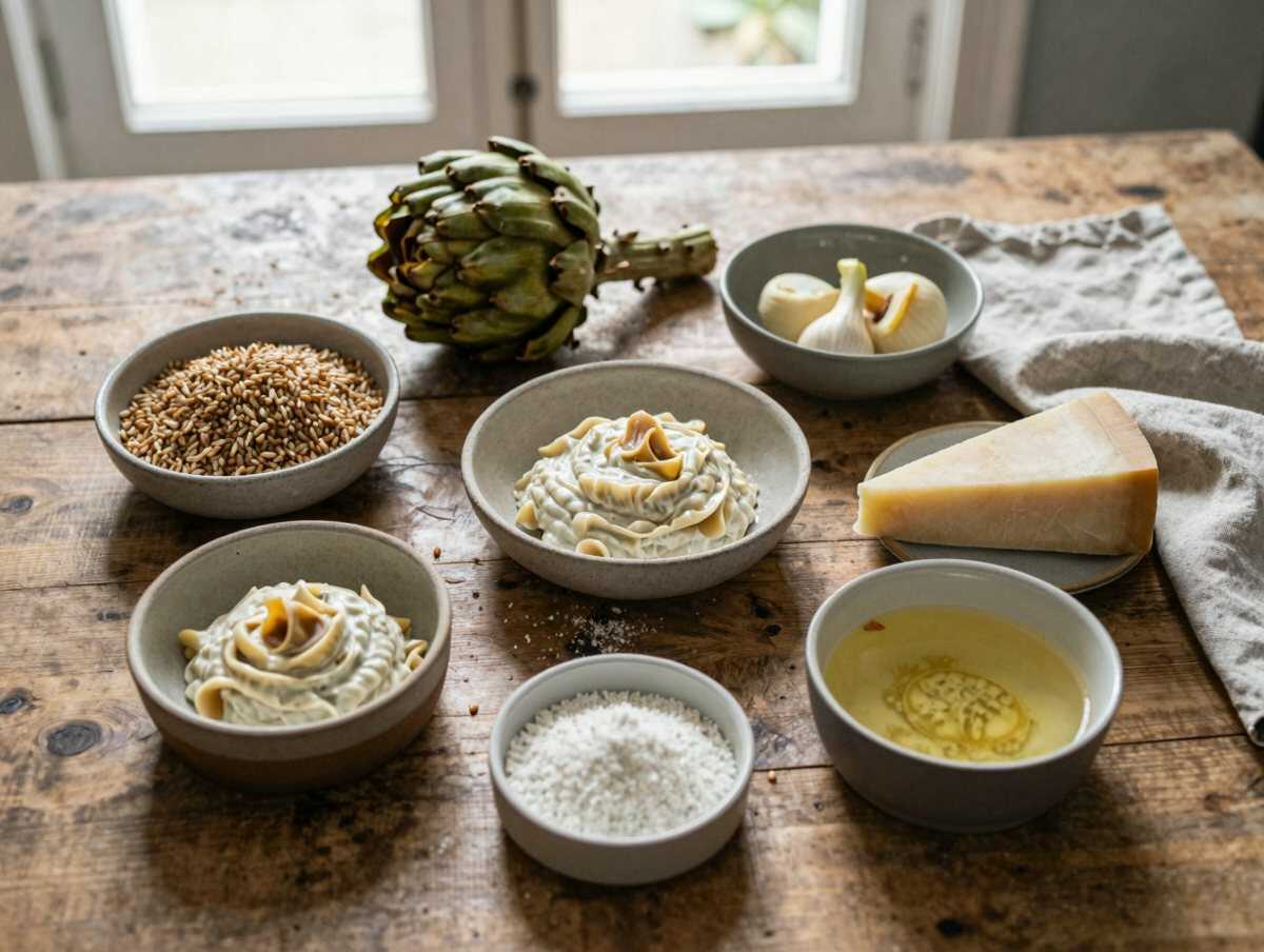 Gli ingredienti per Farrotto ai Carciofi Cremoso