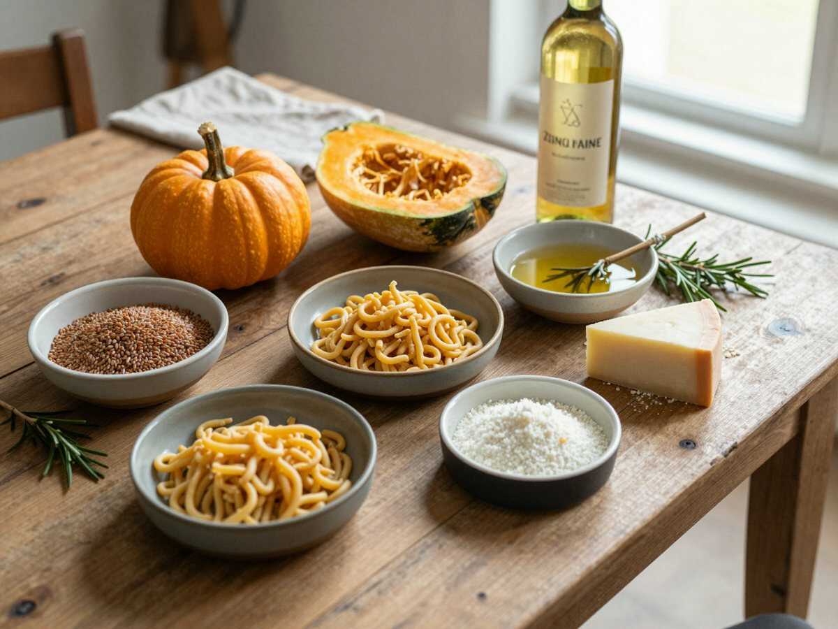 Gli ingredienti per Farrotto alla Zucca e Rosmarino