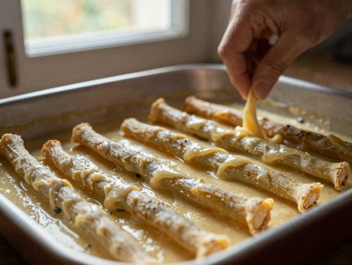 Un passaggio della preparazione — Finocchi gratinati al Parmigiano con besciamella leggera: un contorno cremoso e ricco di gusto