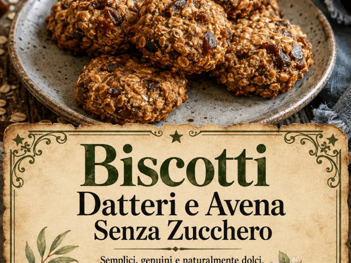 Biscotti Datteri e Avena Senza Zucchero