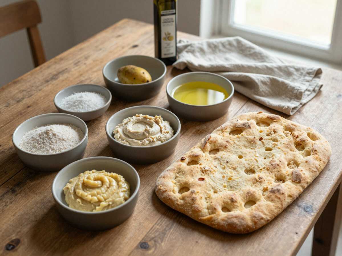 Gli ingredienti per Focaccia barese a quadrotti per l’apericena: quando cuocerla, come tagliarla e portarla in tavola