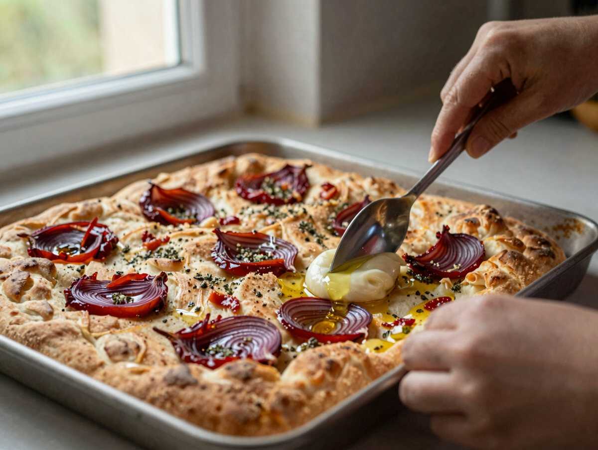 Preparare cipolla e 'nduja — Focaccia calabrese con ‘nduja e cipolla rossa in versione mini per la festa dei bambini