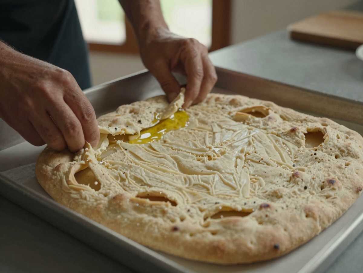 Stendi in teglia — Focaccia genovese all’olio, il classico del buffet che funziona sempre