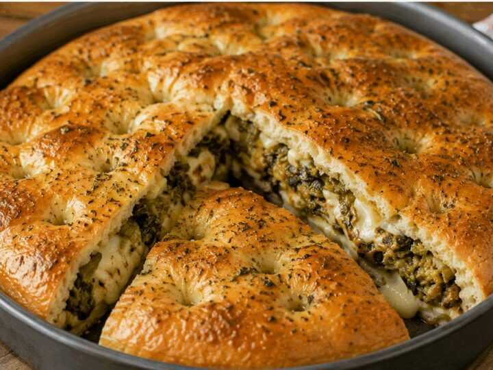 Focaccia Messinese con Scarola e Tuma – Ricetta Siciliana