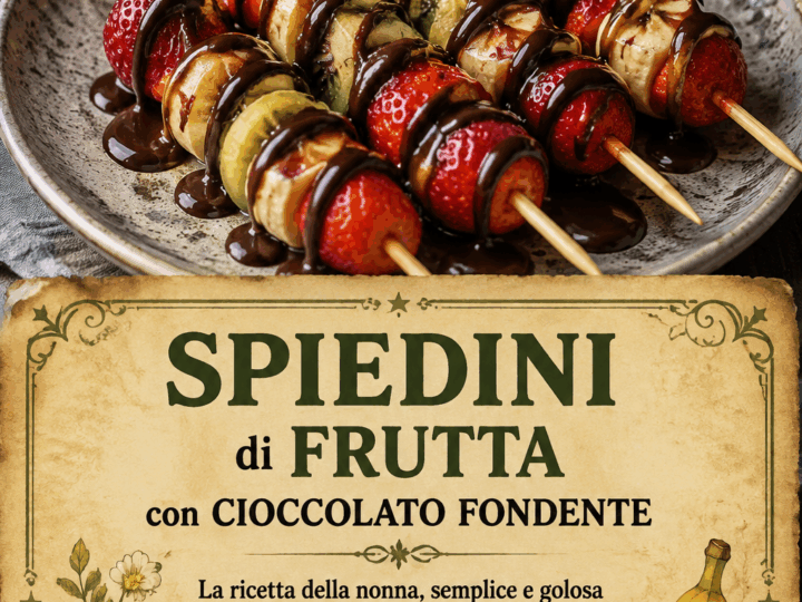Spiedini di Frutta con Cioccolato Fondente