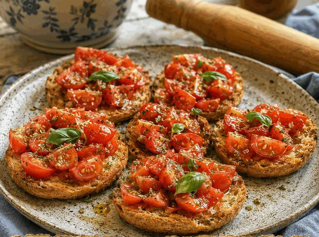 Freselle con pomodorini e origano, il finger food che svuota il vassoio in un lampo