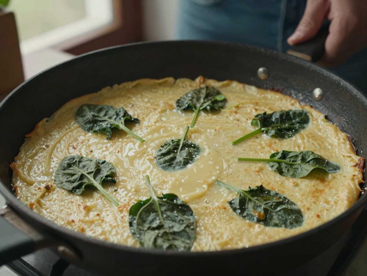 Cuocere la frittata — Frittata di Albumi con Spinaci: la Ricetta Light Soffice e Proteica Ideale per un Pasto Veloce