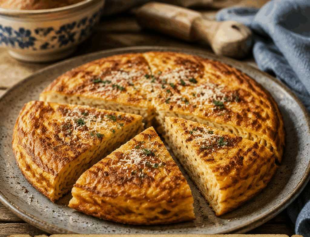 Frittata di spaghetti avanzati a spicchi perfetta per la cena in piedi
