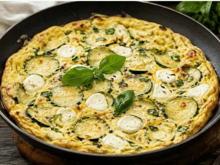 Frittata di zucchine, ricotta e basilico fresco