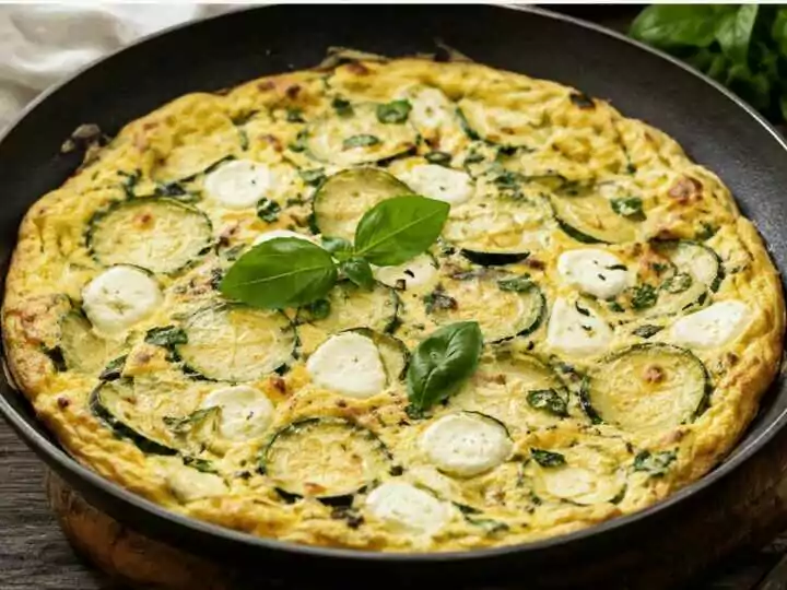 Frittata di zucchine, ricotta e basilico fresco