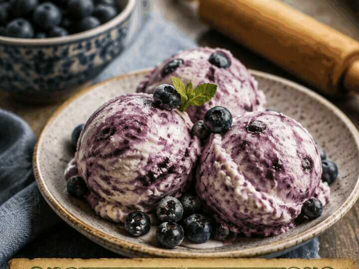 Frozen Yogurt ai Mirtilli Fatto in Casa