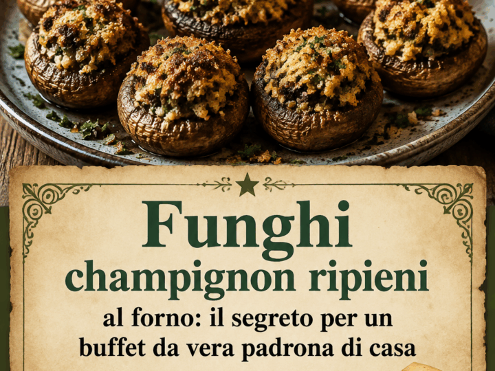 Funghi champignon ripieni al forno: il segreto per un buffet da vera padrona di casa