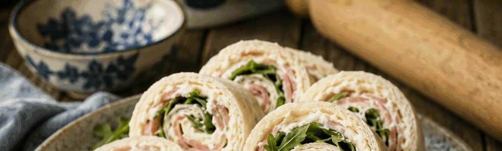 Girelle di tramezzini con prosciutto e formaggio spalmabile: dosi e organizzazione per un buffet da 20 persone
