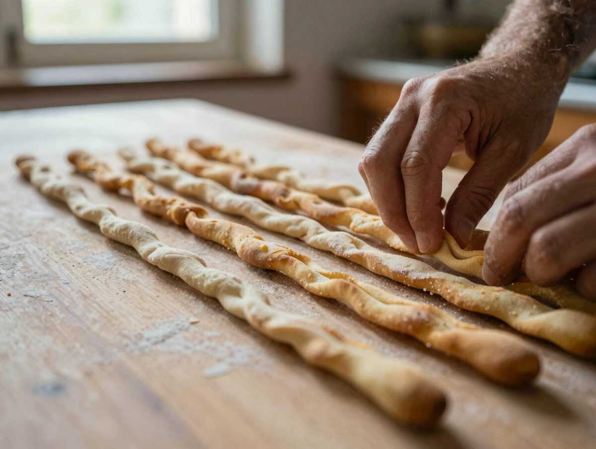 4. Tagliare i grissini — Grissini Torinesi Fatti in Casa: la Ricetta Croccante e Friabile Ideale per Ogni Aperitivo