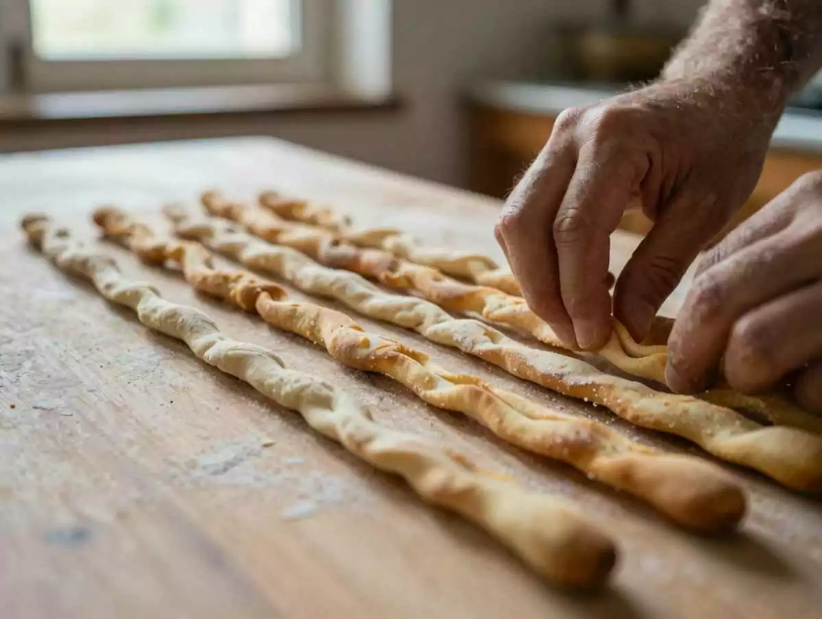4. Tagliare i grissini — Grissini Torinesi Fatti in Casa: la Ricetta Croccante e Friabile Ideale per Ogni Aperitivo