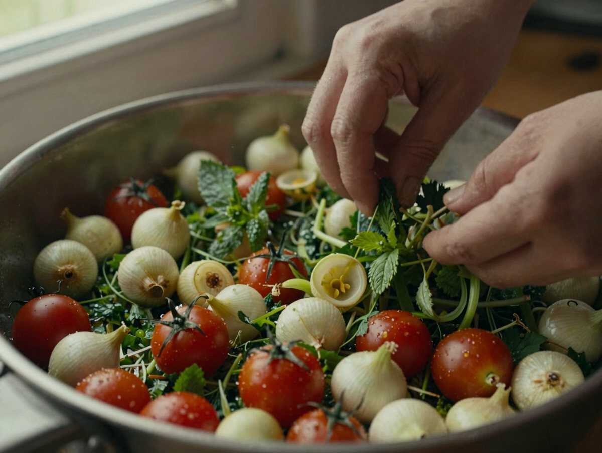 Preparare verdure ed erbe — Insalata di Bulgur alla Turca