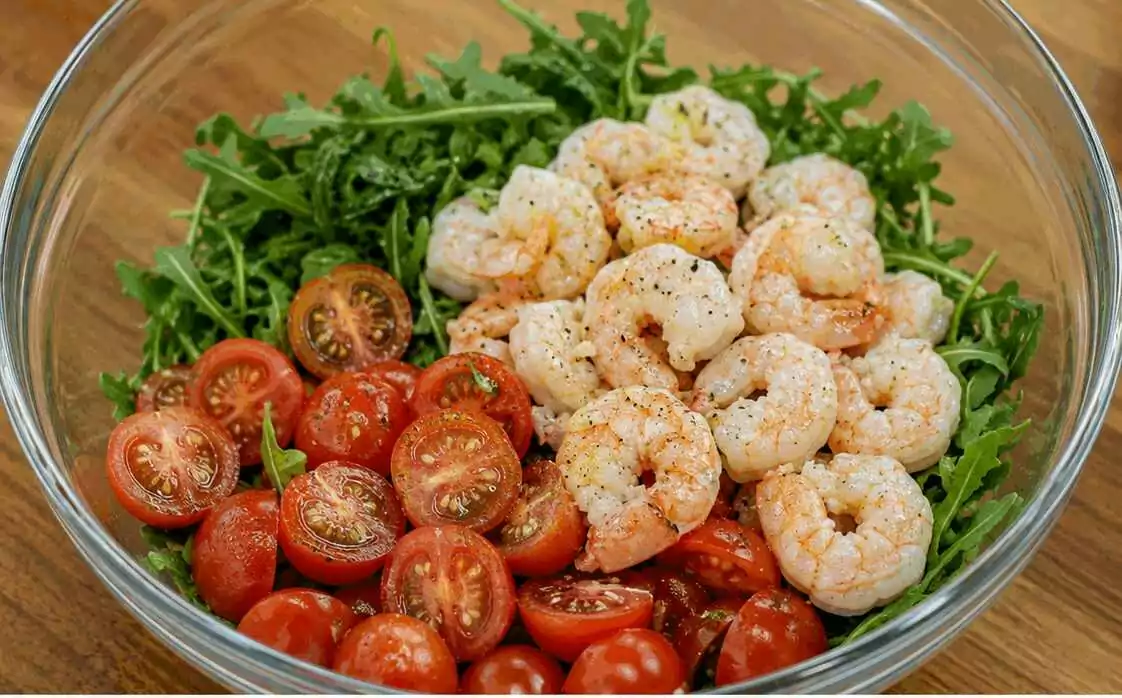 Insalata di Gamberi e Rucola: la Ricetta Fresca e Proteica Ideale per le Giornate Estive
