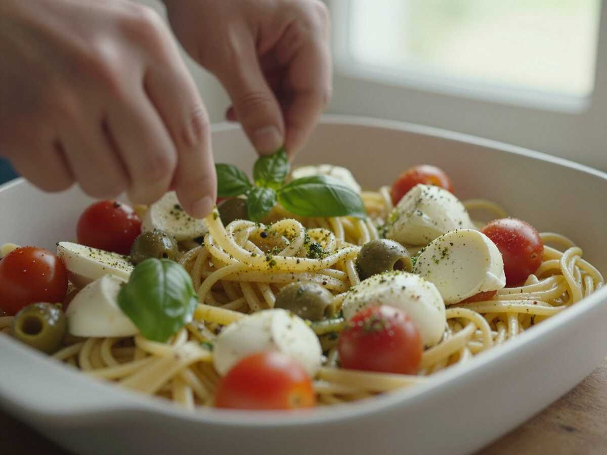 Condire l’insalata di pasta — Insalata di pasta fredda in monoporzione per un rinfresco di laurea indimenticabile