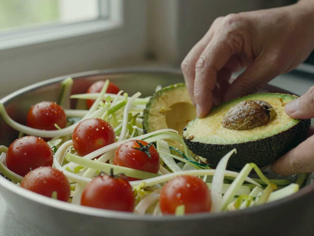Preparare le verdure — Insalata di Pollo Grigliato con Avocado