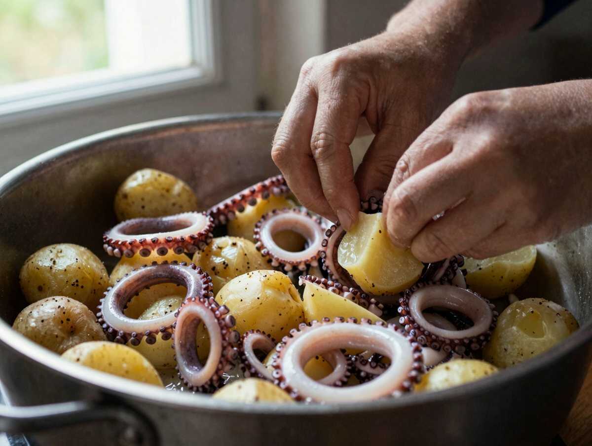 4. Assemblare l'insalata — Insalata di Polpo e Patate: la Ricetta Fresca e Delicata Perfetta per Ogni Occasione