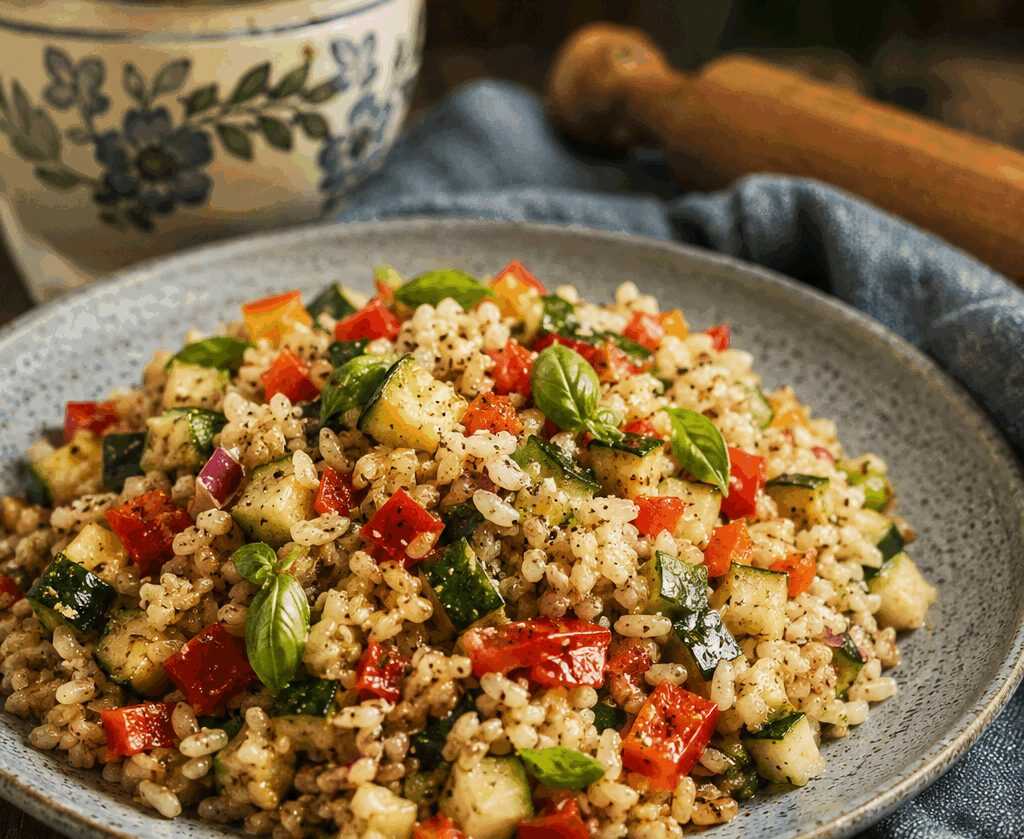 Insalata di Riso Integrale con Verdure Croccanti