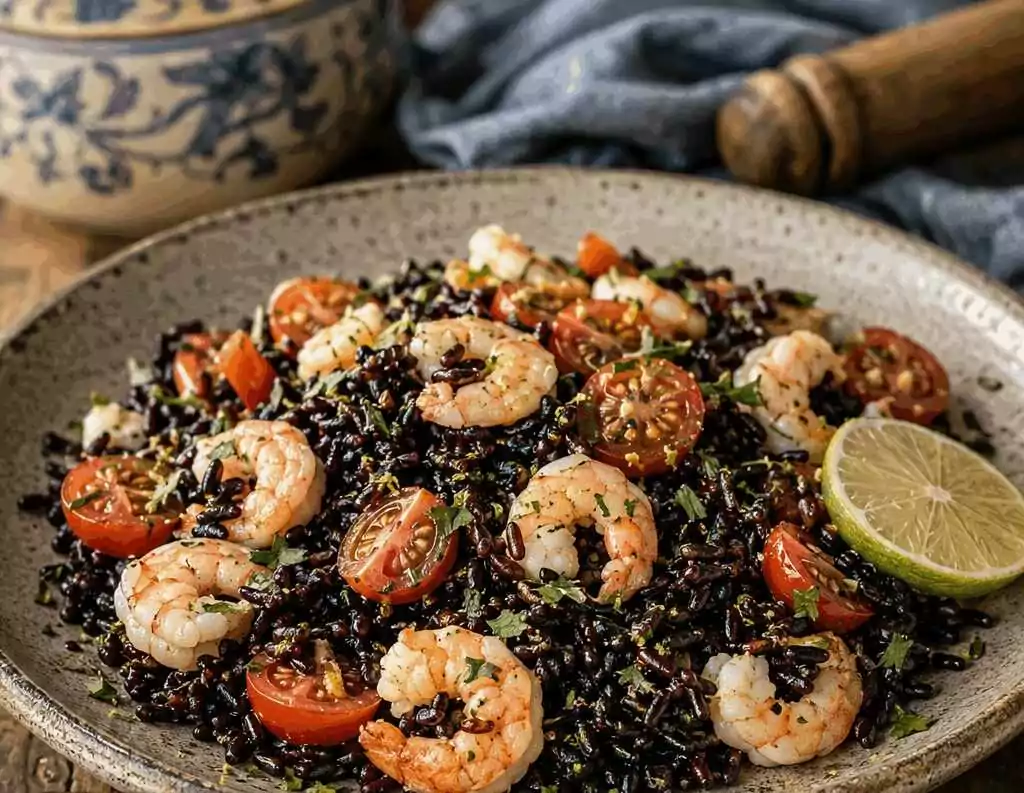 Insalata di Riso Venere con Gamberi e Lime