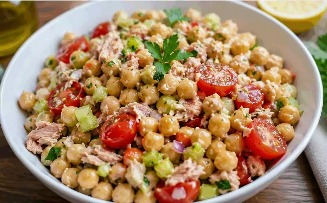 Insalata di Tonno e Ceci: la Ricetta Fresca, Proteica e Completa Pronta in 15 Minuti