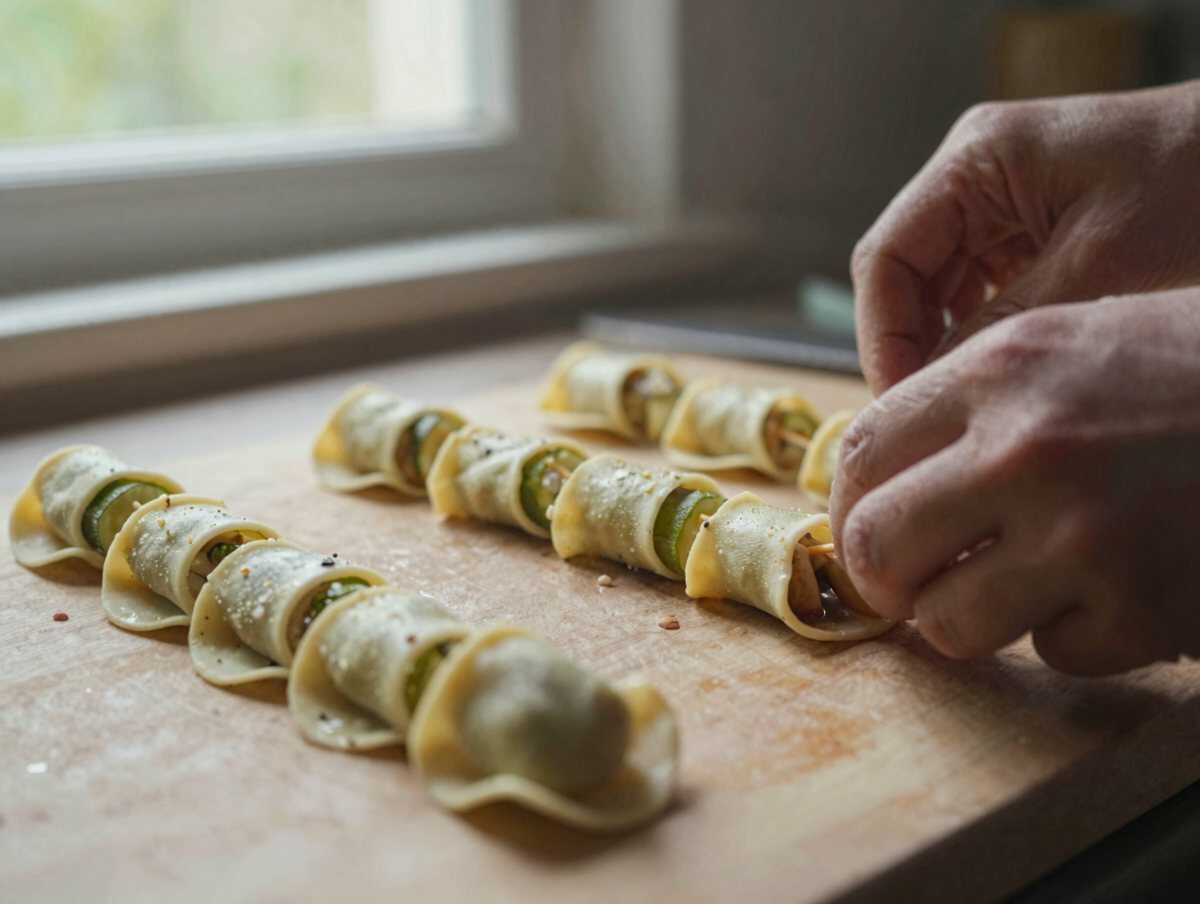 Forma gli involtini — Involtini di Pollo Speck e Zucchine