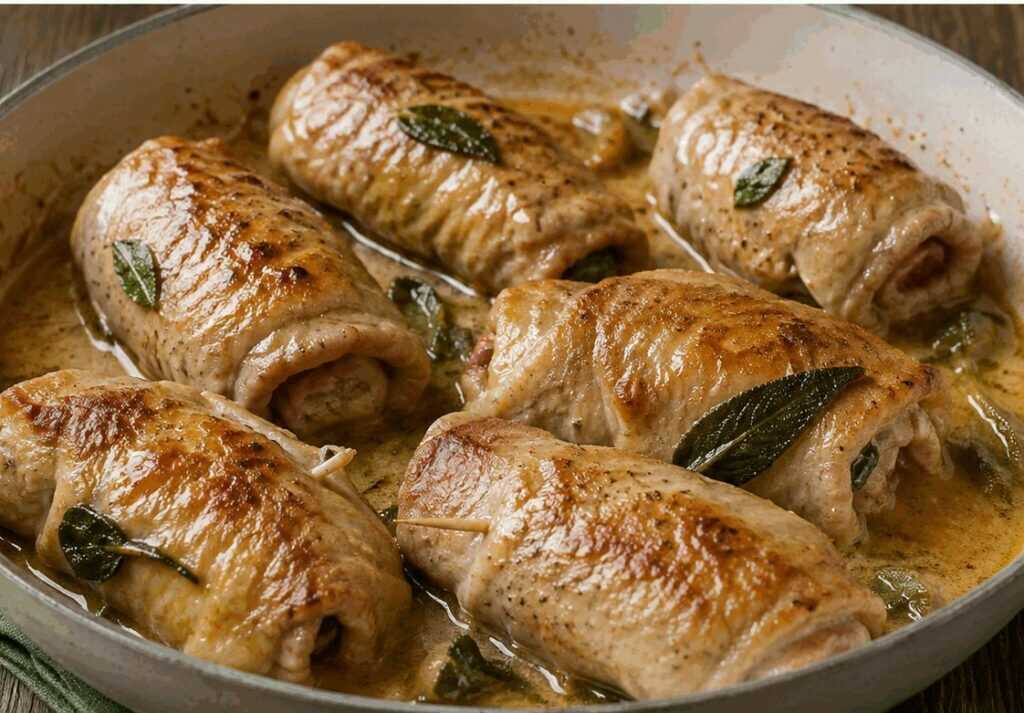 Involtini di vitello con prosciutto di Parma e salvia