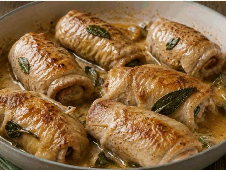Involtini di vitello con prosciutto di Parma e salvia