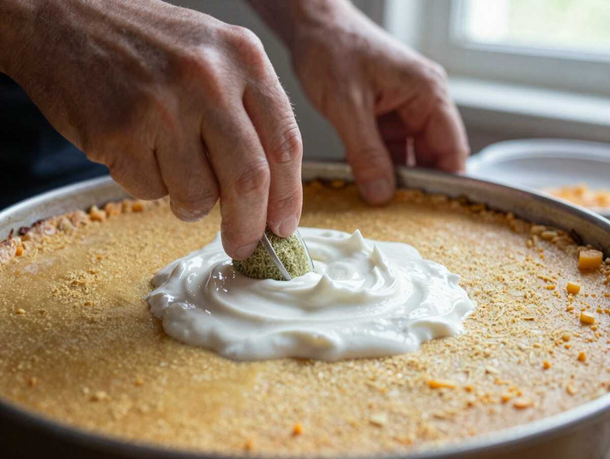 Un passaggio della preparazione della torta di carote e yogurt greco