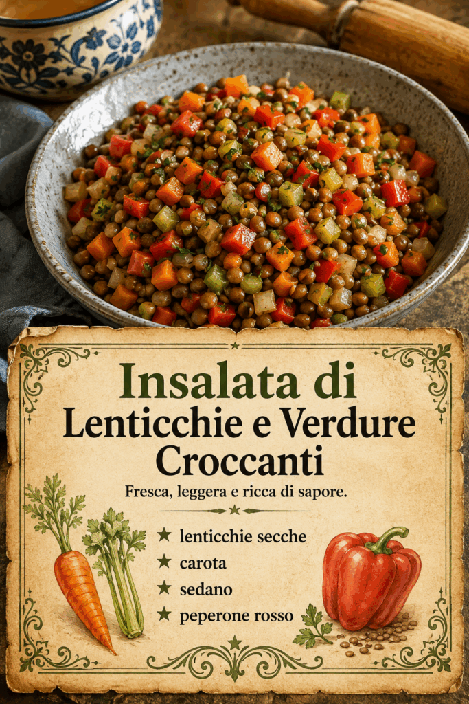 Insalata di Lenticchie e Verdure Croccanti