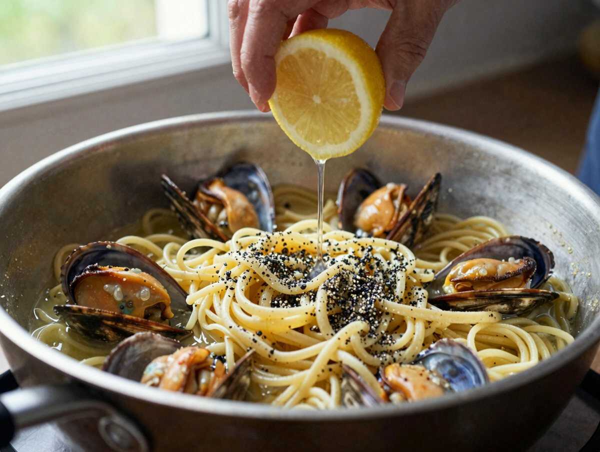 4. Aggiungere il limone — Linguine al Limone e Gamberi: la Ricetta Fresca e Raffinata Pronta in 25 Minuti