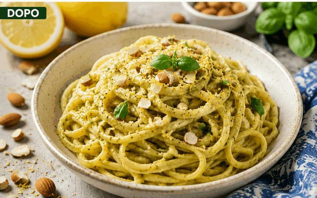 Linguine al Pesto di Limone e Mandorle: la Ricetta Fresca e Profumata Ideale per l’Estate