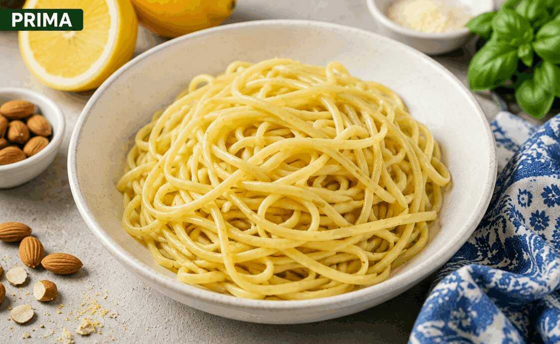 Linguine al Pesto di Limone e Mandorle: la Ricetta Fresca e Profumata Ideale per l’Estate
