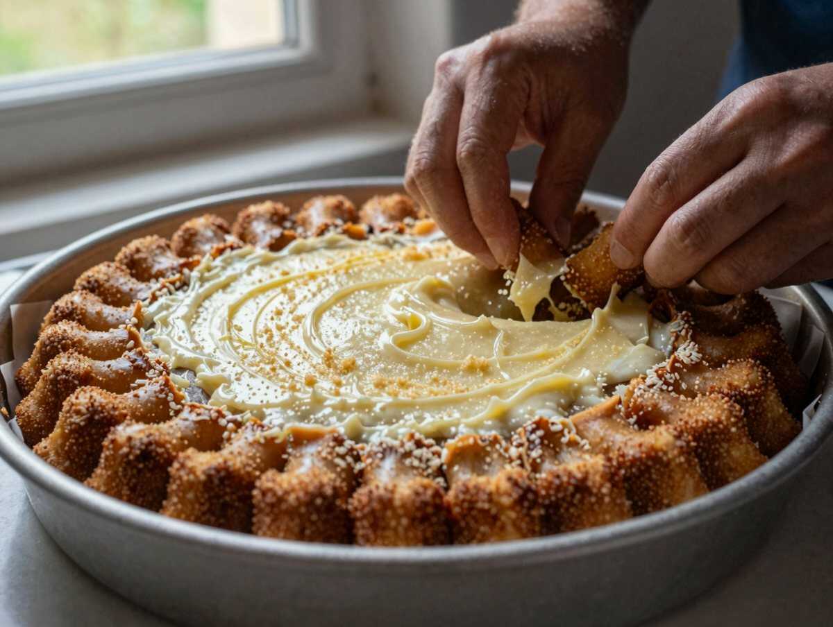Un passaggio della preparazione dello sformato di melanzane e patata