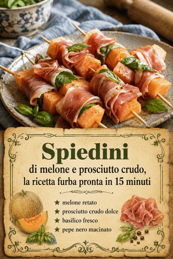 Spiedini di melone e prosciutto crudo, la ricetta furba pronta in 15 minuti