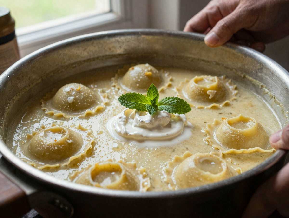 Cuocere la pasta — Mezze Maniche con Crema di Zucchine e Menta