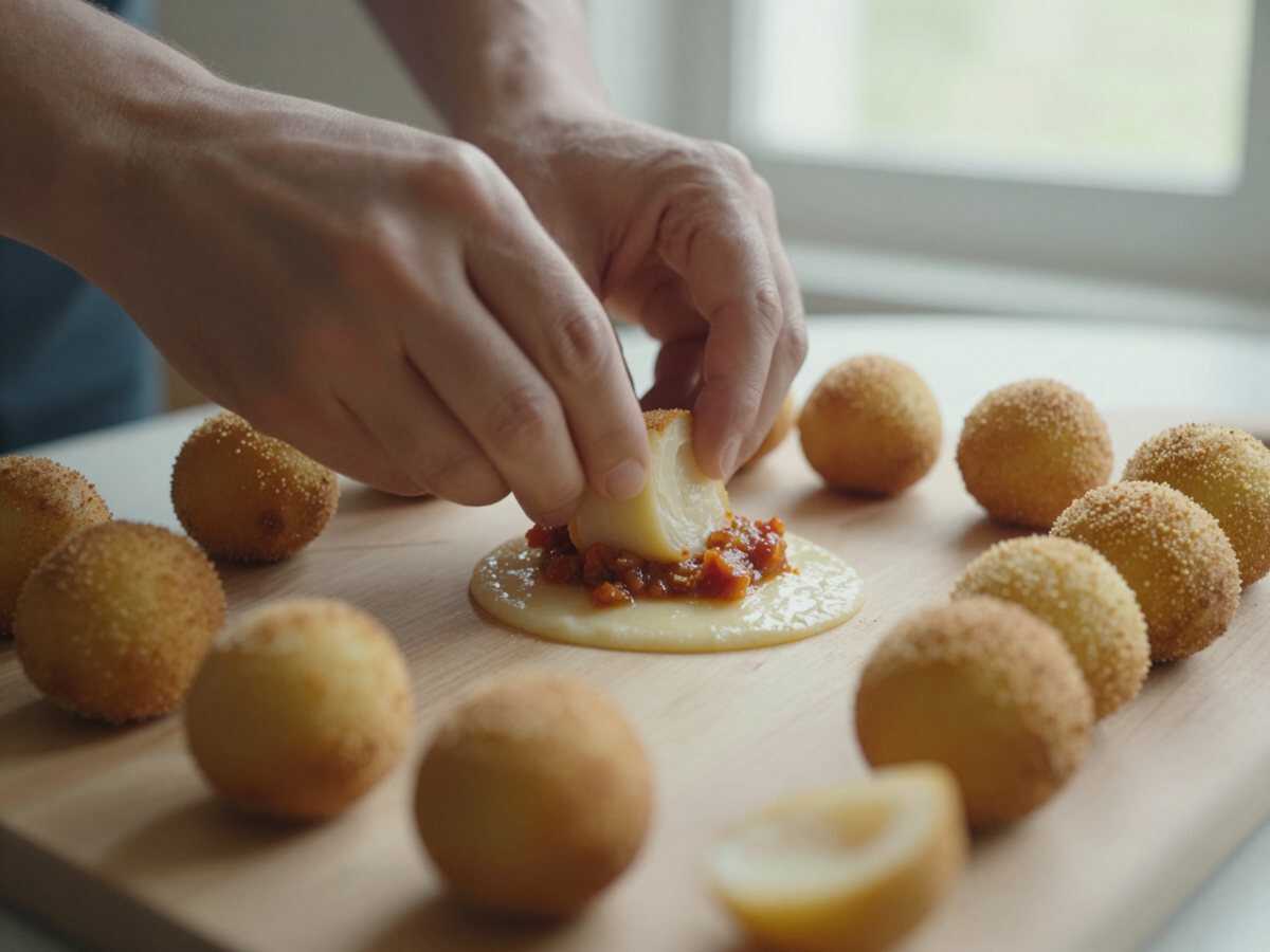 Forma i mini arancini — Mini arancini da congelare crudi e friggere all’ultimo momento