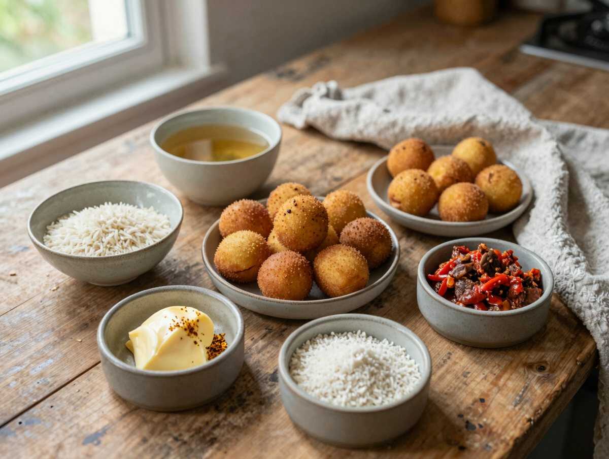 Gli ingredienti per Mini arancini da buffet per Ferragosto: dosi, tempi e vassoi per non impazzire