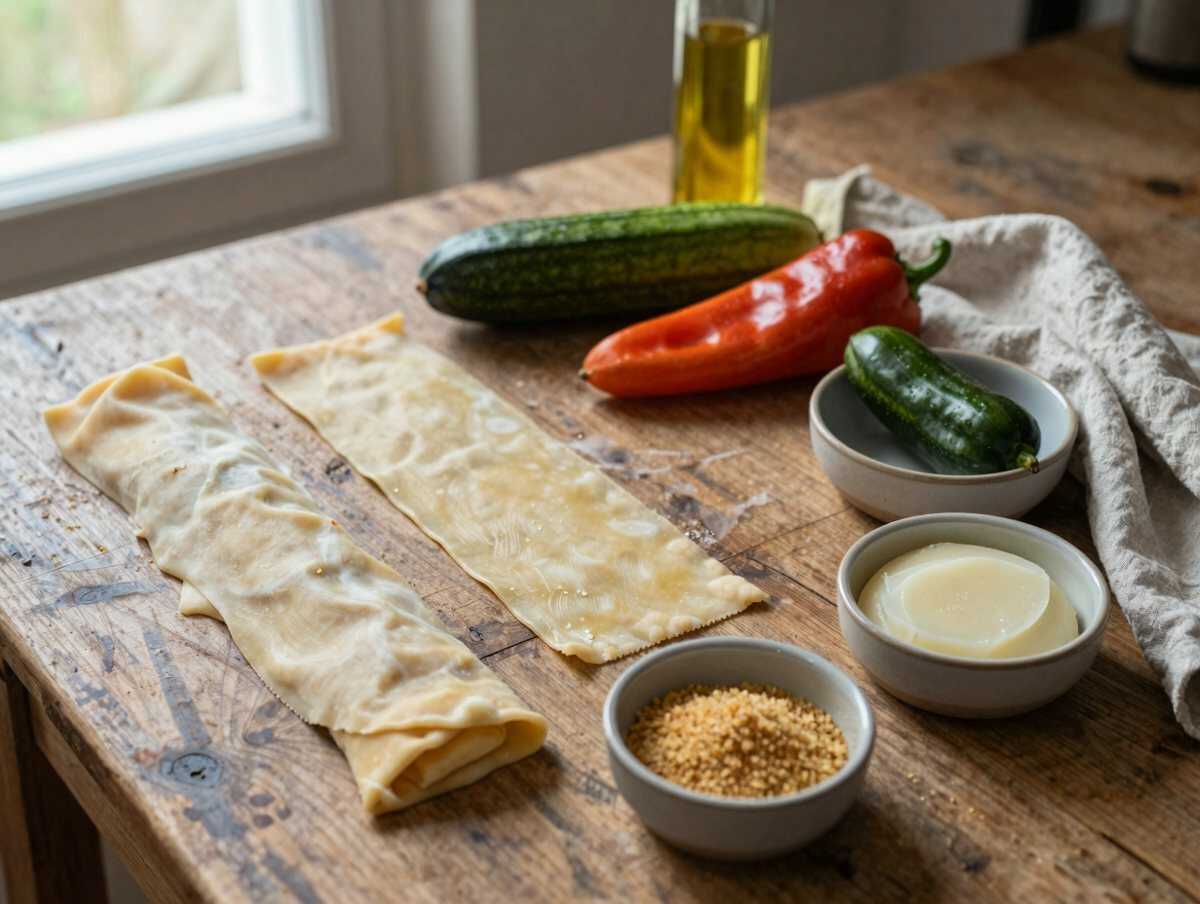 Gli ingredienti per Mini strudel di verdure monoporzione, come in rosticceria ma fatti in casa