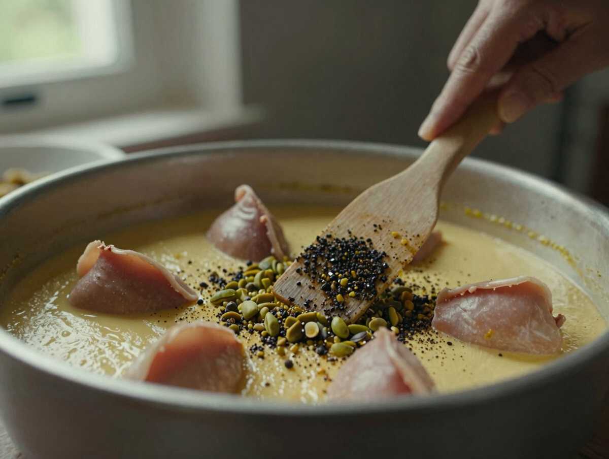 Un passaggio della preparazione — Mousse di Mortadella con Pistacchi: un Antipasto Cremoso, Elegante e Irresistibile