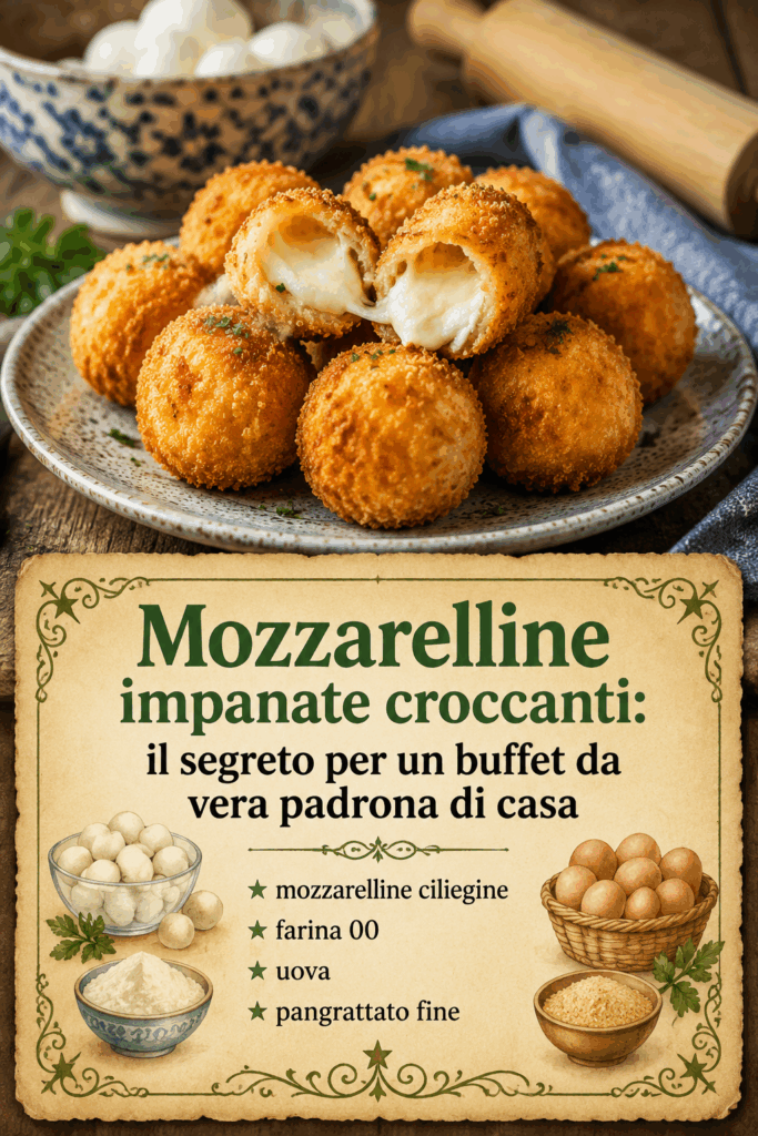 Mozzarelline impanate croccanti: il segreto per un buffet da vera padrona di casa