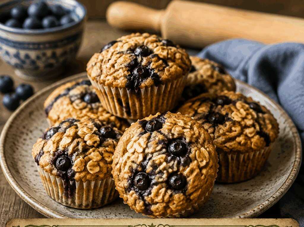 Muffin all’Avena e Mirtilli Senza Zucchero