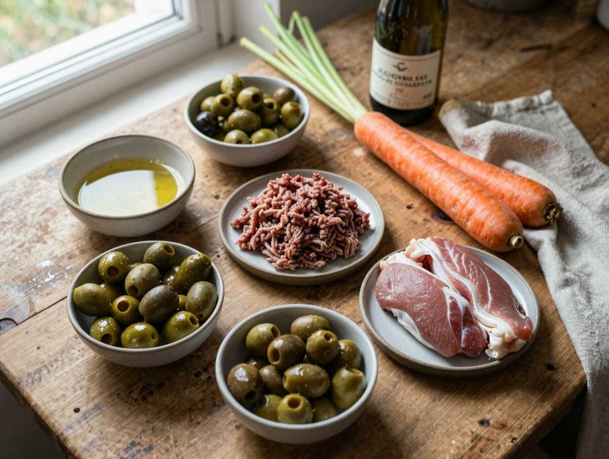 Gli ingredienti per Olive all’ascolana facilissime anche per chi non sa cucinare