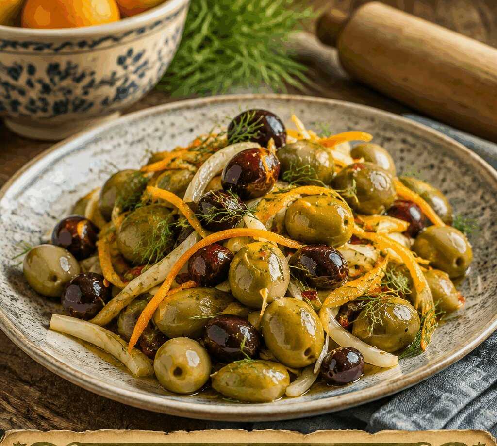 Olive marinate agli agrumi e finocchietto, la ricetta collaudata che non sbaglia mai