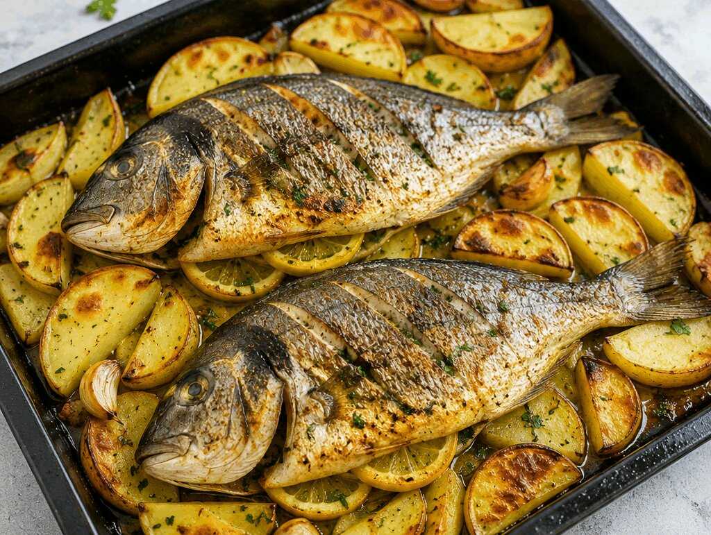 Orata al Forno con Patate: la Ricetta Leggera e Profumata Pronta in 40 Minuti