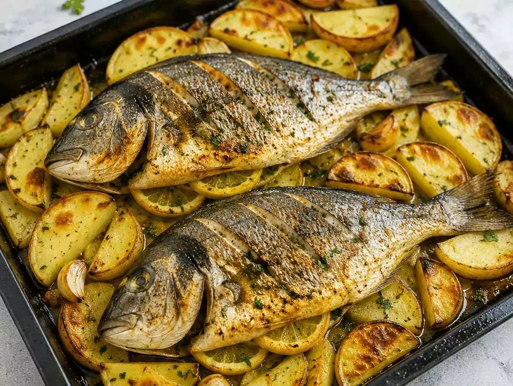 Orata al Forno con Patate: la Ricetta Leggera e Profumata Pronta in 40 Minuti